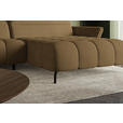 ECKSOFA Olivgrün Flachgewebe Rücken echt, Kopfteilverstellung, Sitztiefenverstellung  - Schwarz/Olivgrün, KONVENTIONELL, Textil/Metall (272/175cm) - Carryhome