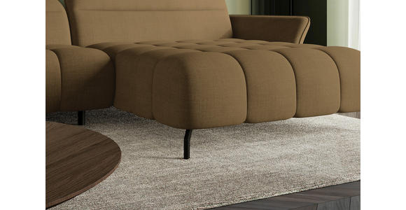 ECKSOFA Olivgrün Flachgewebe Rücken echt, Kopfteilverstellung, Sitztiefenverstellung  - Schwarz/Olivgrün, KONVENTIONELL, Textil/Metall (272/175cm) - Carryhome