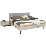 BETTANLAGE - Wildeiche/Hellgrau, Design, Holz/Textil (180/200cm) - Dieter Knoll