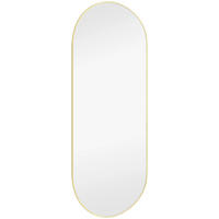 WANDSPIEGEL 30/70/0,4 cm    in oval  - Goldfarben, KONVENTIONELL, Glas/Metall (30/70/0,4cm)