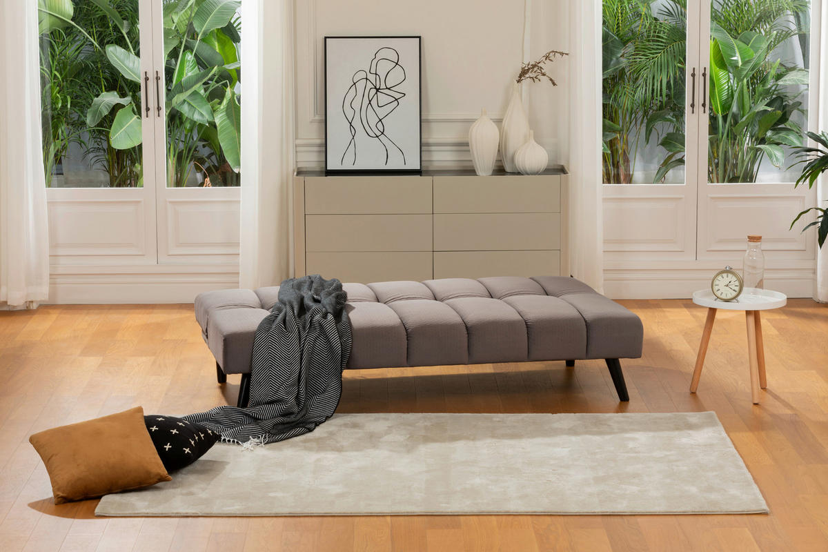 JUGEND- UND KINDERSOFA Flanell Braun  - Schwarz/Braun, MODERN, Holz/Textil (180/81/93cm) - P & B