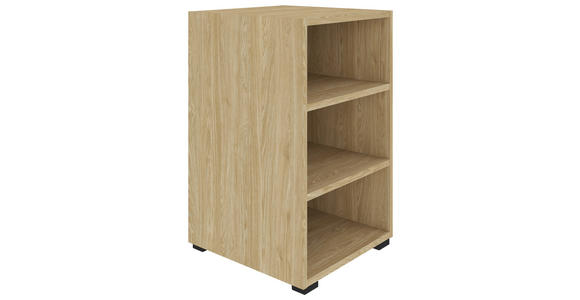 REGAL 46/67/40 cm Eichefarben - Eichefarben/Schwarz, KONVENTIONELL, Holzwerkstoff/Kunststoff (46/67/40cm) - Hom`in