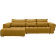 ECKSOFA in Webstoff Gelb  - Gelb/Silberfarben, MODERN, Kunststoff/Textil (218/304cm) - Carryhome