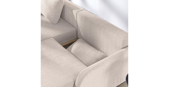 ECKSOFA  in Cord Naturfarben  - Schwarz/Naturfarben, KONVENTIONELL, Kunststoff/Textil (217/146cm) - Carryhome
