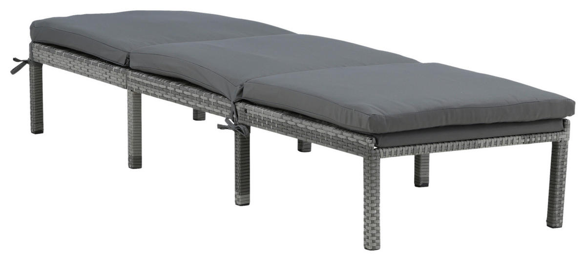 SONNENLIEGE 59/84/198 cm  - Grau, KONVENTIONELL, Kunststoff/Textil (59/84/198cm) - Gardenson