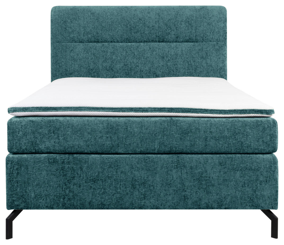 BOXSPRINGBETT 140/200 cm  in Petrol  - Petrol/Schwarz, Design, Textil/Metall (140/200cm) - Esposa