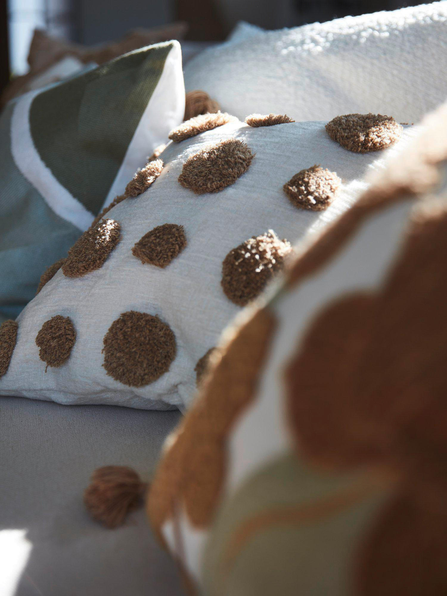 KISSENHÜLLE Pom 45/45 cm - Braun, Basics, Textil (45/45cm)
