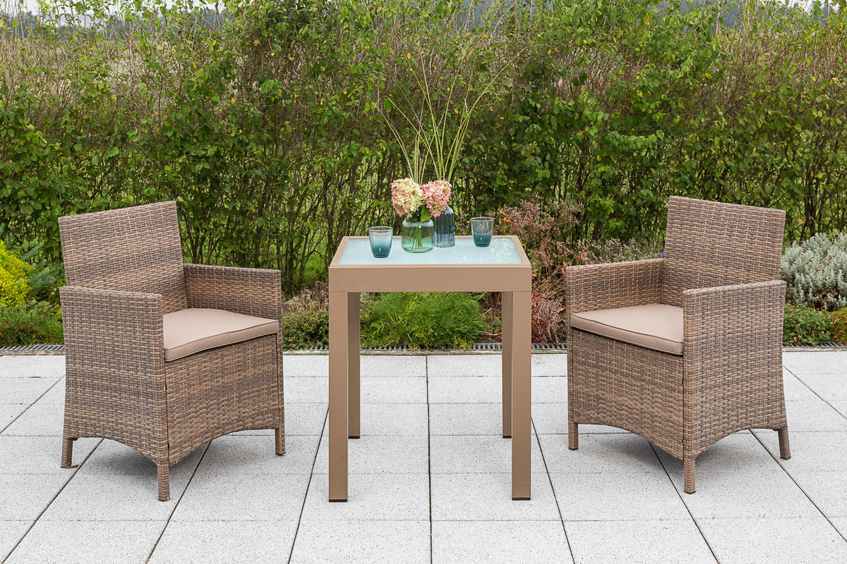 GARTENSESSEL-SET Stahl Naturfarben  - Naturfarben, MODERN, Kunststoff/Metall (57/87,5/54cm) - Gardenson