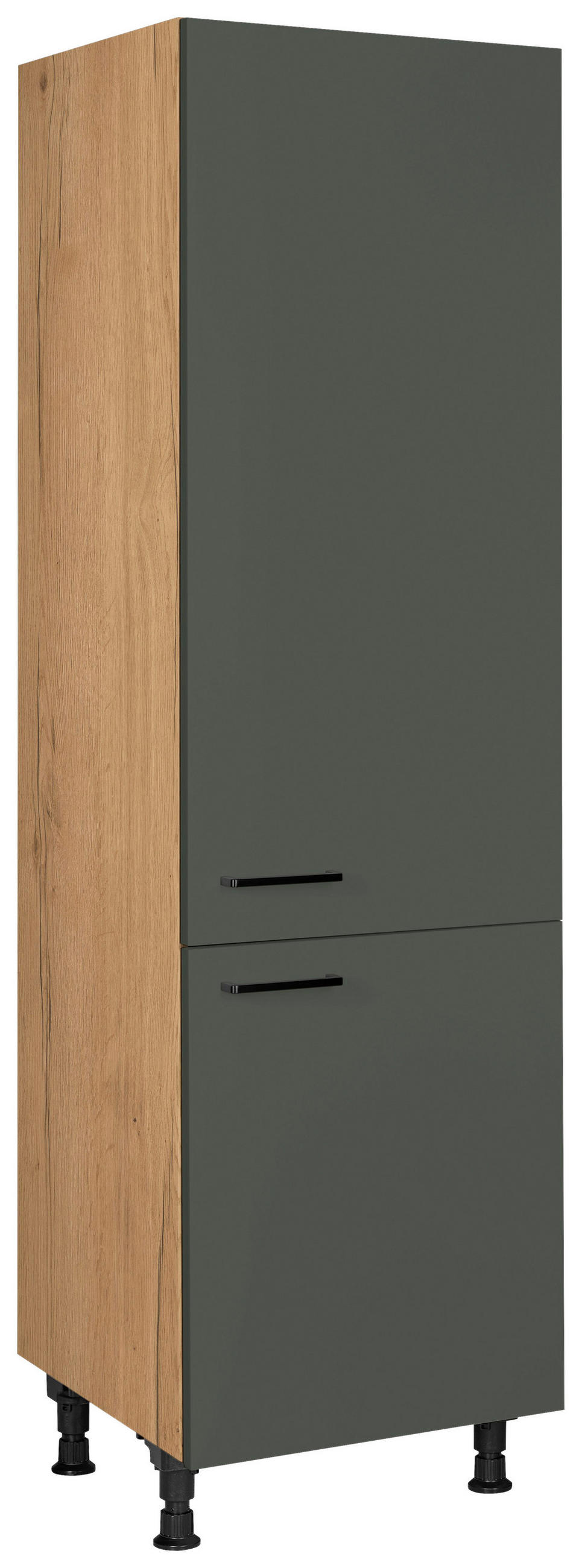 GERÄTEUMBAUSCHRANK 60/216,6/58 cm  in Grün, Eichefarben  - Eichefarben/Schwarz, MODERN, Holzwerkstoff/Metall (60/216,6/58cm) - Nobilia