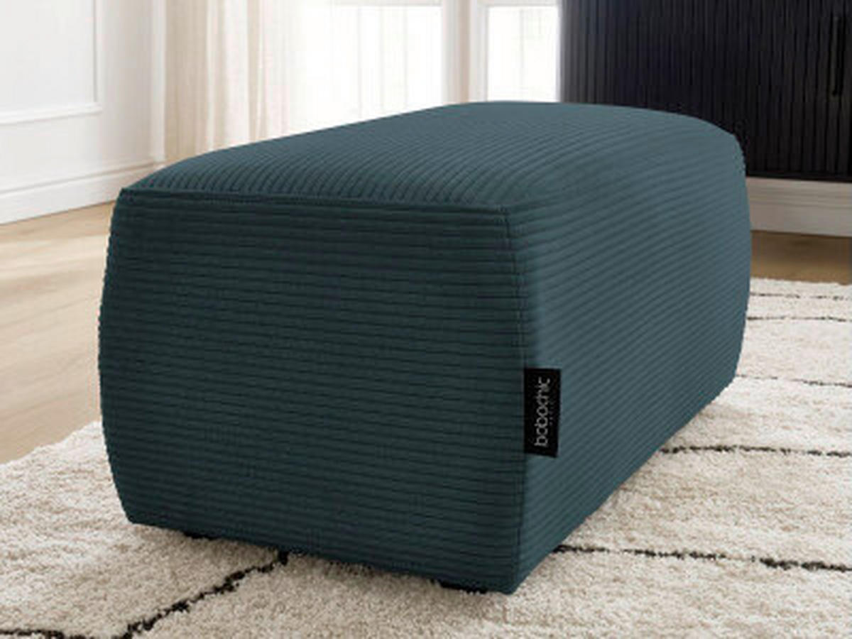 HOCKER ATILLA Cord Dunkelblau  - Schwarz/Dunkelblau, MODERN, Kunststoff/Textil (92/44/48cm)