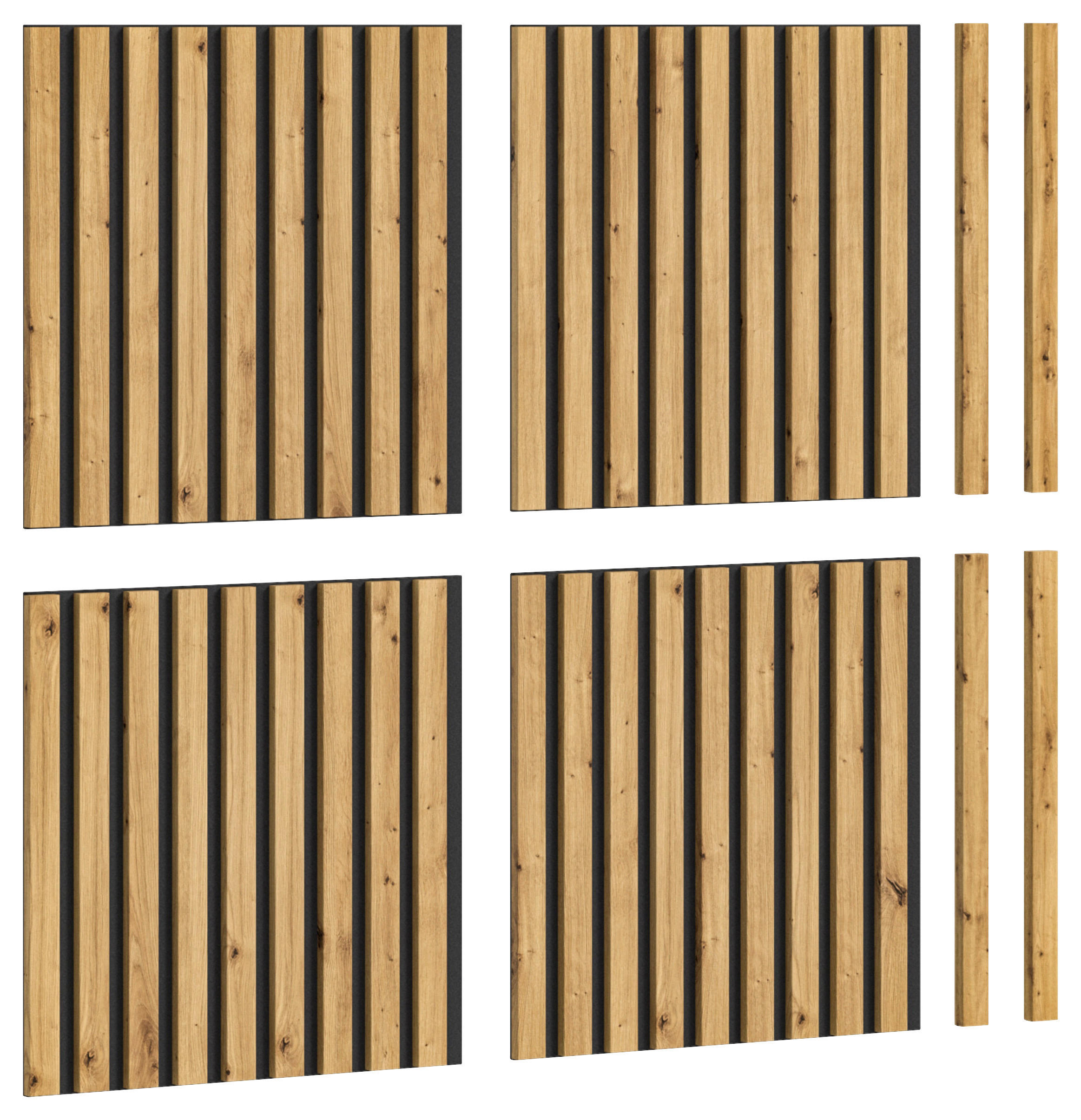 AKUSTIKPANEEL Nachbildung 40/40/2 cm  - Eiche Artisan, Basics, Holzwerkstoff/Kunststoff (40/40/2cm) - MID.YOU