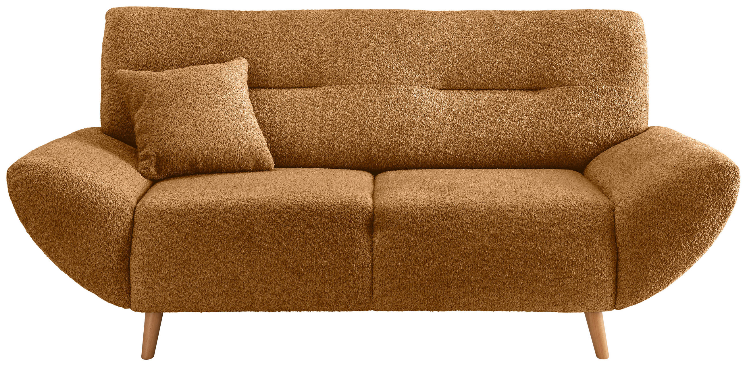 3-SITZER-SOFA Bouclé Goldfarben  - Wildeiche/Goldfarben, KONVENTIONELL, Holz/Textil (205/81/90cm) - MID.YOU