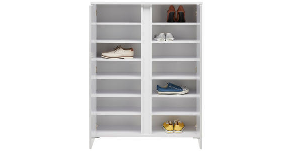 SCHUHSCHRANK 97,5/120/33,8 cm  - Alufarben/Weiß, MODERN, Holzwerkstoff/Kunststoff (97,5/120/33,8cm) - Xora