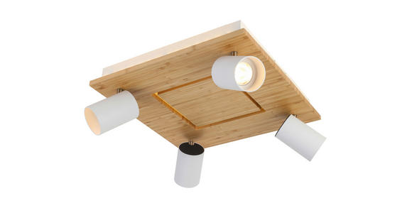 LED-STRAHLER 40/40/14 cm - Schwarz/Naturfarben, KONVENTIONELL, Naturmaterialien/Kunststoff (40/40/14cm) - Novel