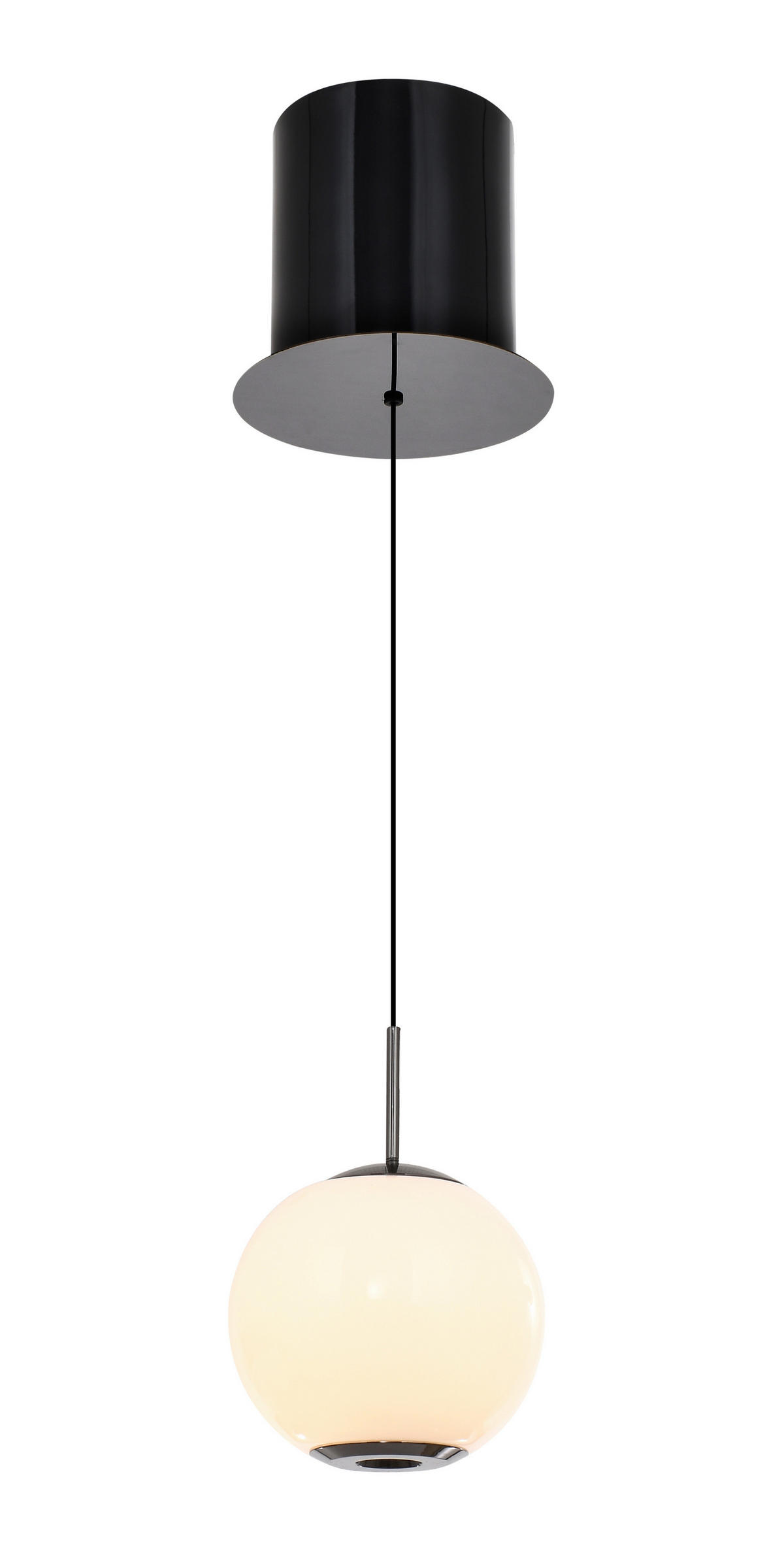 LED-HÄNGELEUCHTE Luberon 12/150/12 cm  - Schwarzchrom, Design, Glas/Kunststoff (12/150/12cm)