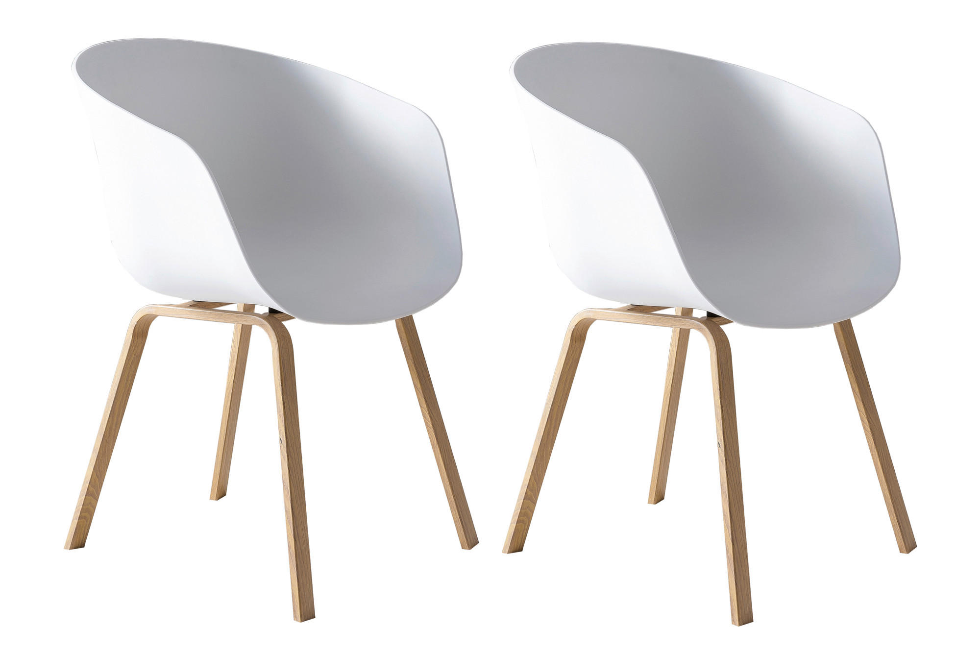 SADA STOLIČIEK S PODRÚČKAMI 2 kus - biela/prírodná farba, Modern, kov/plast (54,5/77,5/54cm) - Livetastic