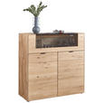 HIGHBOARD Wildeiche  121,9/121,5/45,2 cm  - Wildeiche, Natur, Glas/Holz (121,9/121,5/45,2cm) - Valnatura