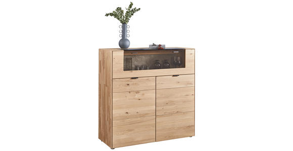 HIGHBOARD Wildeiche  121,9/121,5/45,2 cm  - Wildeiche, Natur, Glas/Holz (121,9/121,5/45,2cm) - Valnatura