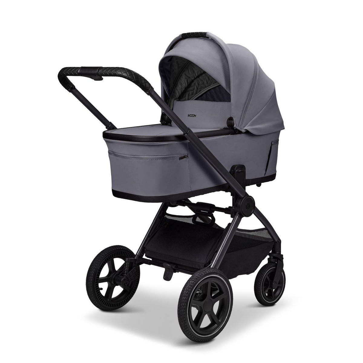 KINDERWAGENSET  GIO FOLD SET AIR  graphite  - Hellgrau/Grau, Basics, Textil/Metall (120/58/92cm) - Moon Edition