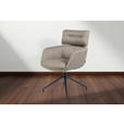 ARMLEHNSTUHL  Stoffauswahl, Sitzfläche 360° drehbar, automatische Rückholfunktion Webstoff  Grau, Schwarz  - Schwarz/Grau, Design, Textil/Metall (62/92/66cm) - Dieter Knoll