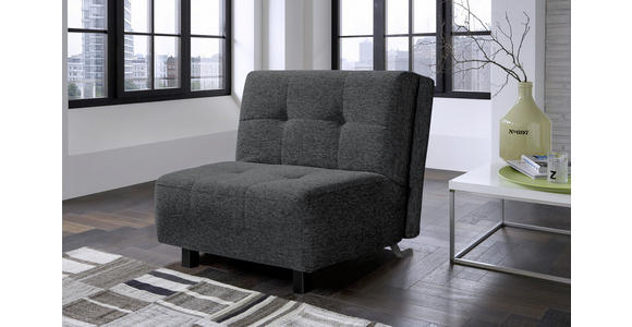 SCHLAFSESSEL in Flachgewebe Dunkelgrau - Dunkelgrau/Naturfarben, Design, Holz/Textil (85/92/102cm) - Novel