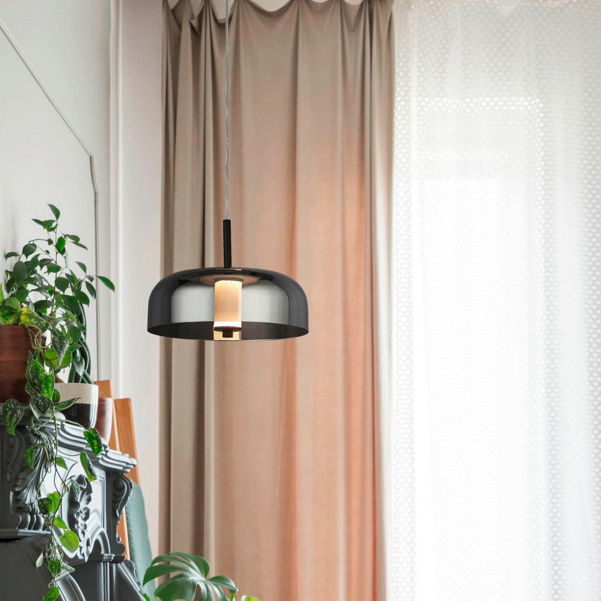 LED-PENDELLAMPA 30/21 cm  - svart, Basics, metall/glas (30/21cm)