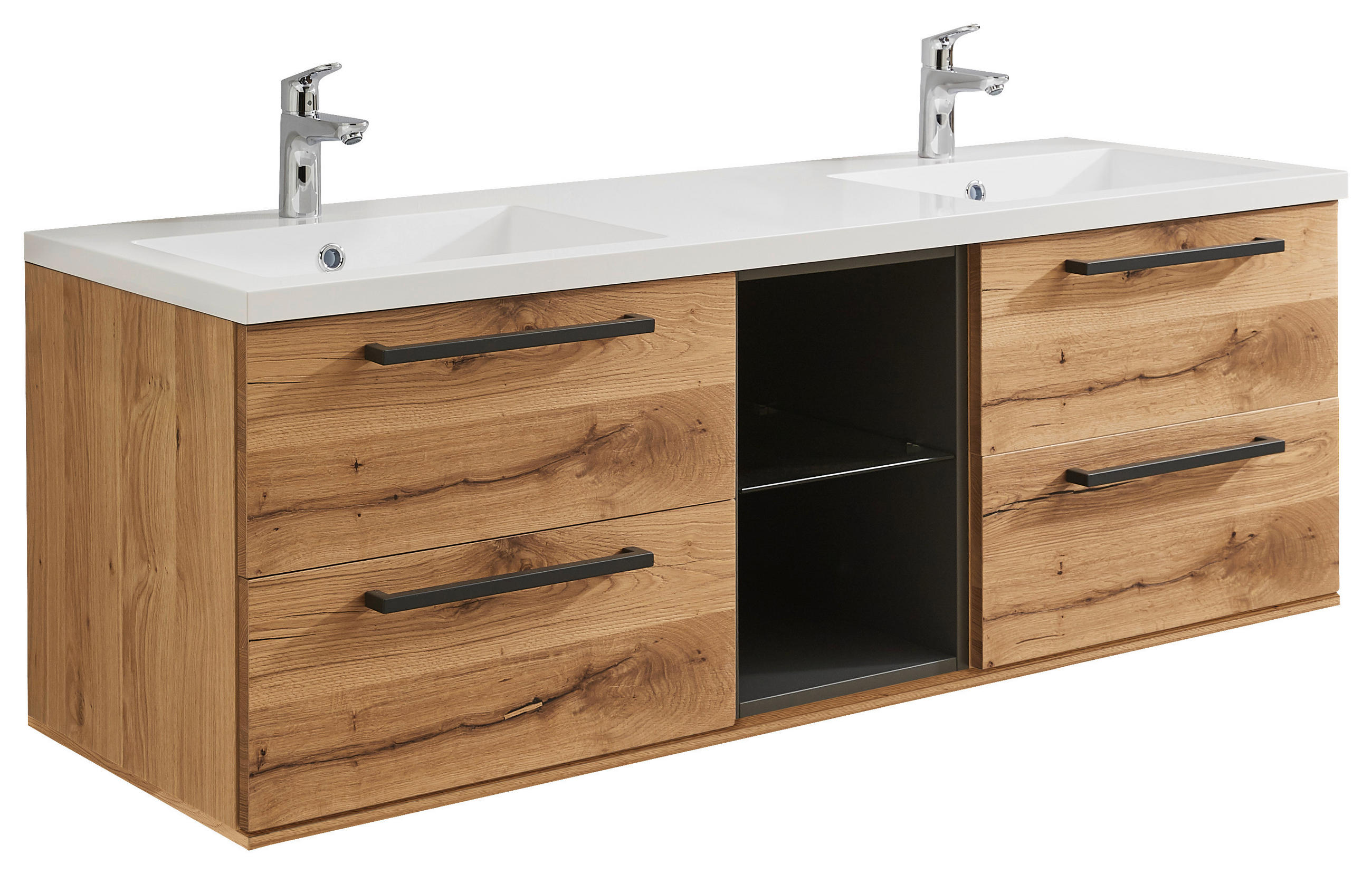 WASCHTISCHKOMBI 155 cm  - Alteiche, KONVENTIONELL, Holz/Metall (155cm) - Dieter Knoll