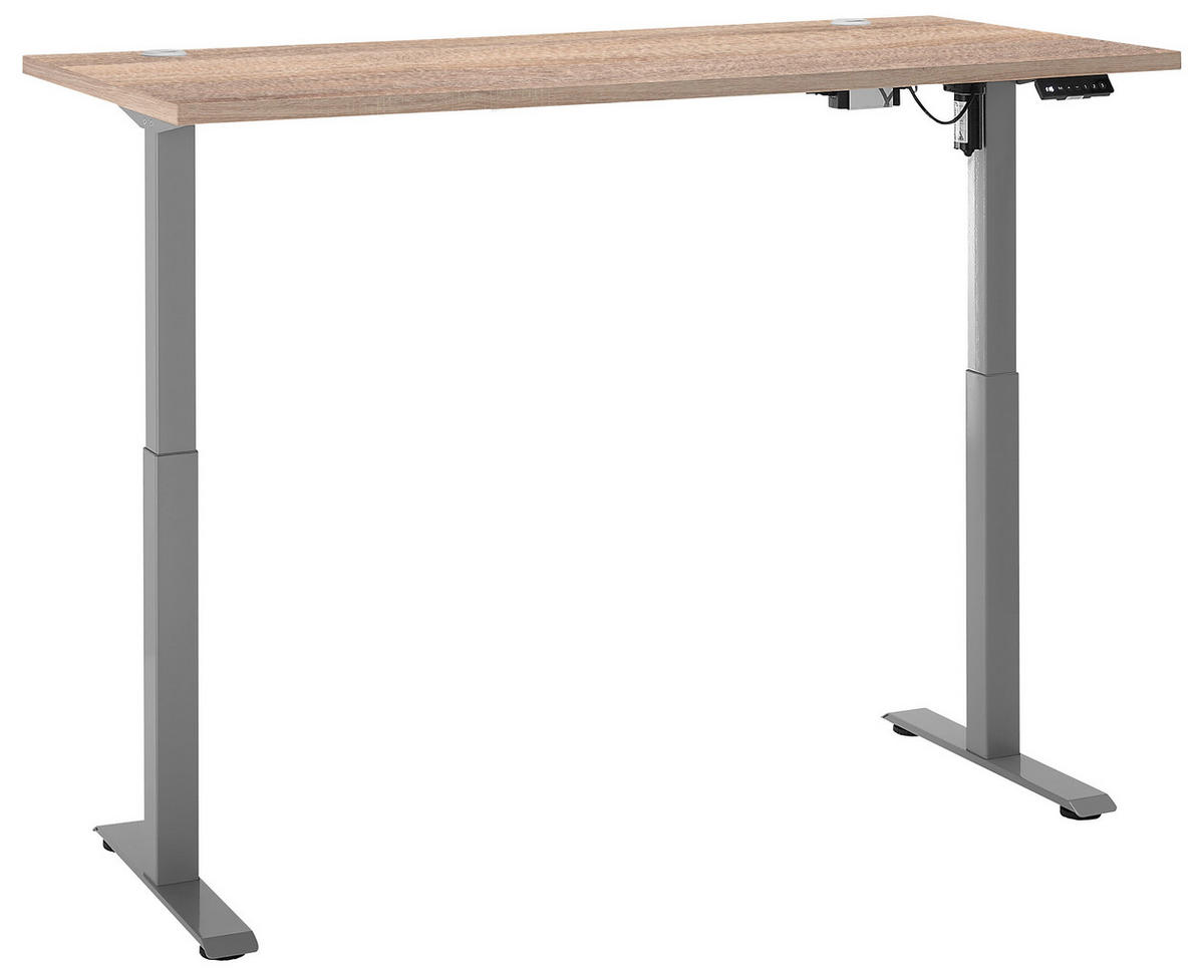 PSACÍ STŮL, Sonoma dub, 160/77/75-118 cm - Sonoma dub, Basics, kov/kompozitní dřevo (160/77/75-118cm) - Livetastic