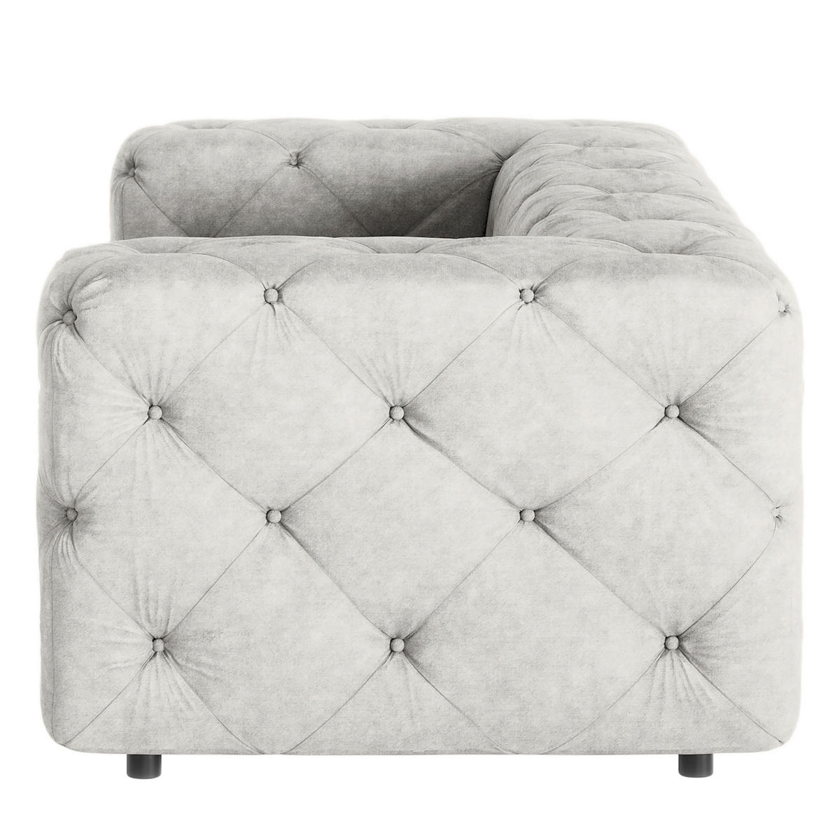 2-SITZER-SOFA Fresco in Mikrofaser Hellgrau  - Hellgrau/Schwarz, Design, Kunststoff/Textil (193/71/100cm) - P & B