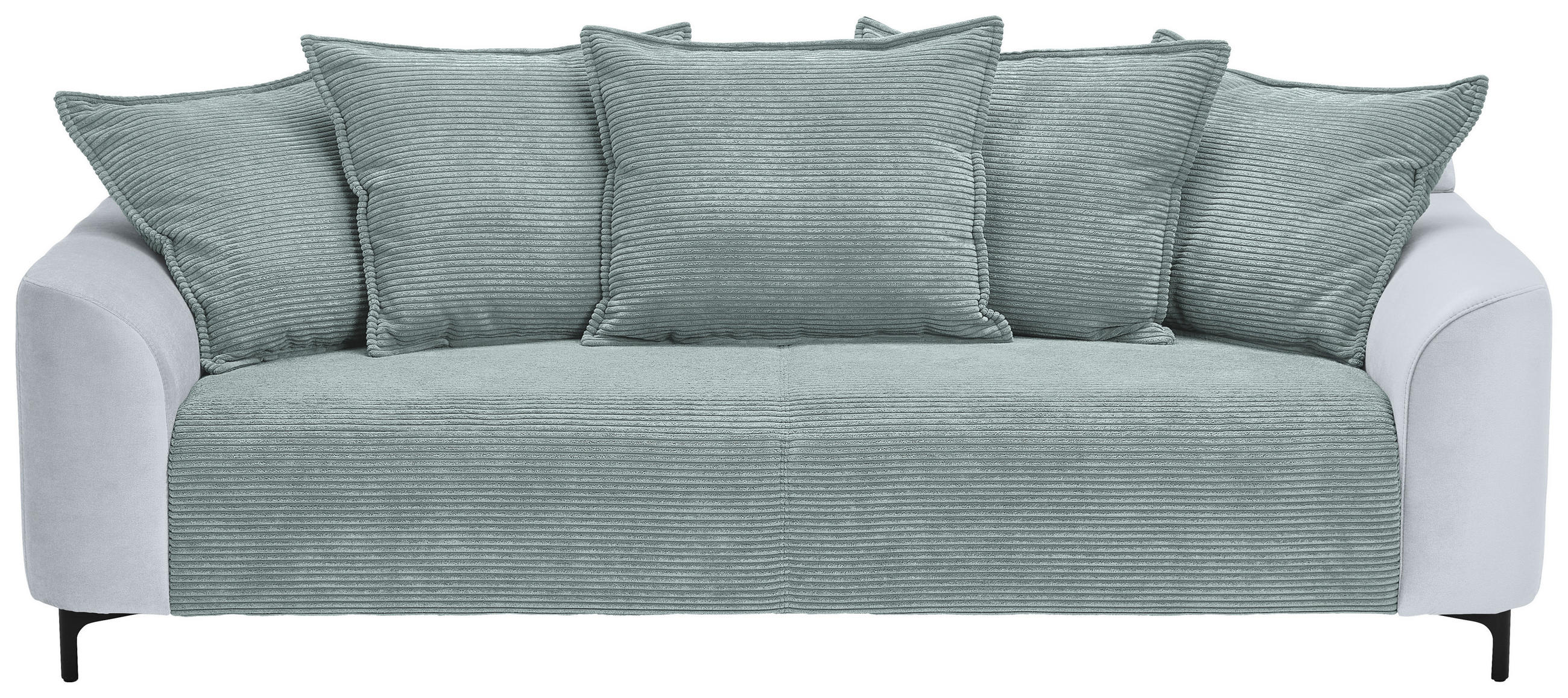 3-SITZER-SOFA in Cord, Velours Blaugrau  - Blaugrau/Schwarz, Konventionell, Textil/Metall (228/84/99cm) - Carryhome