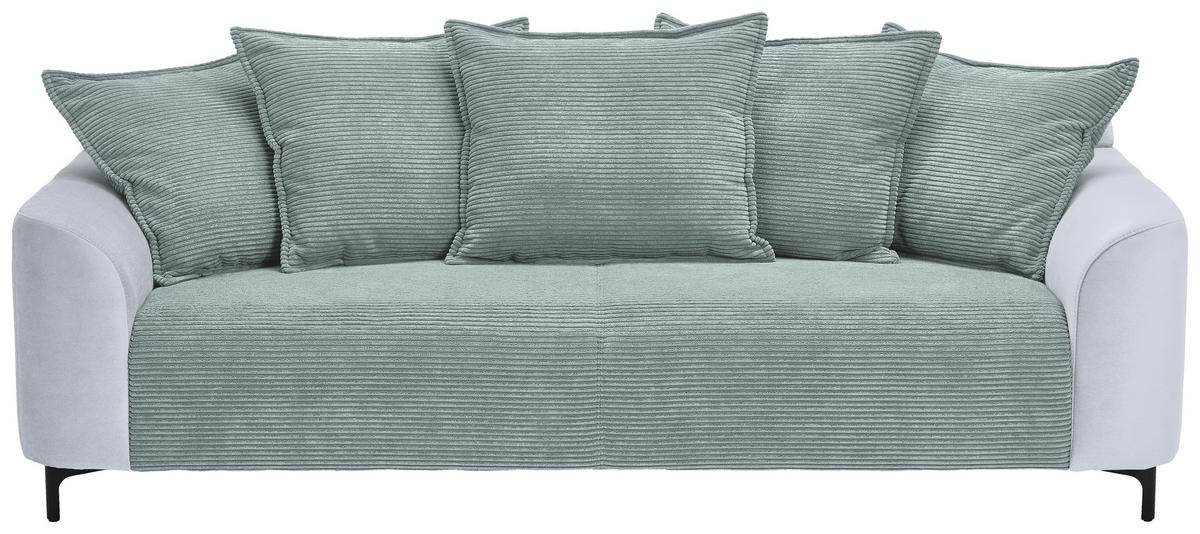 3-SITZER-SOFA in Cord, Velours Blaugrau  - Blaugrau/Schwarz, KONVENTIONELL, Textil/Metall (228/84/99cm) - Carryhome