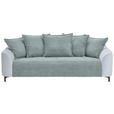 3-SITZER-SOFA in Cord, Velours Blaugrau  - Blaugrau/Schwarz, KONVENTIONELL, Textil/Metall (228/84/99cm) - Carryhome