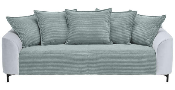 3-SITZER-SOFA in Cord, Velours Blaugrau  - Blaugrau/Schwarz, KONVENTIONELL, Textil/Metall (228/84/99cm) - Carryhome