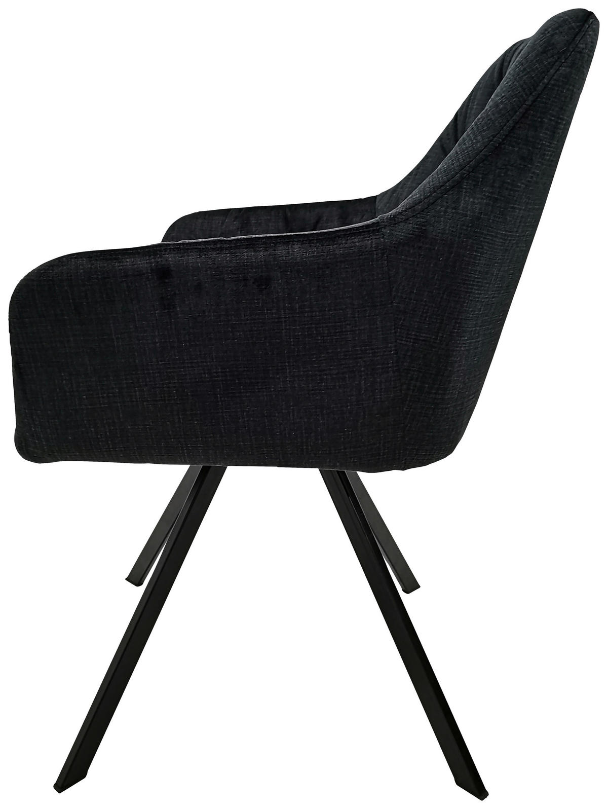 SADA ŽIDLÍ S PODRUČKAMI 2 kusy - černá, Moderní, kov/textil (57/85/62cm) - MID.YOU