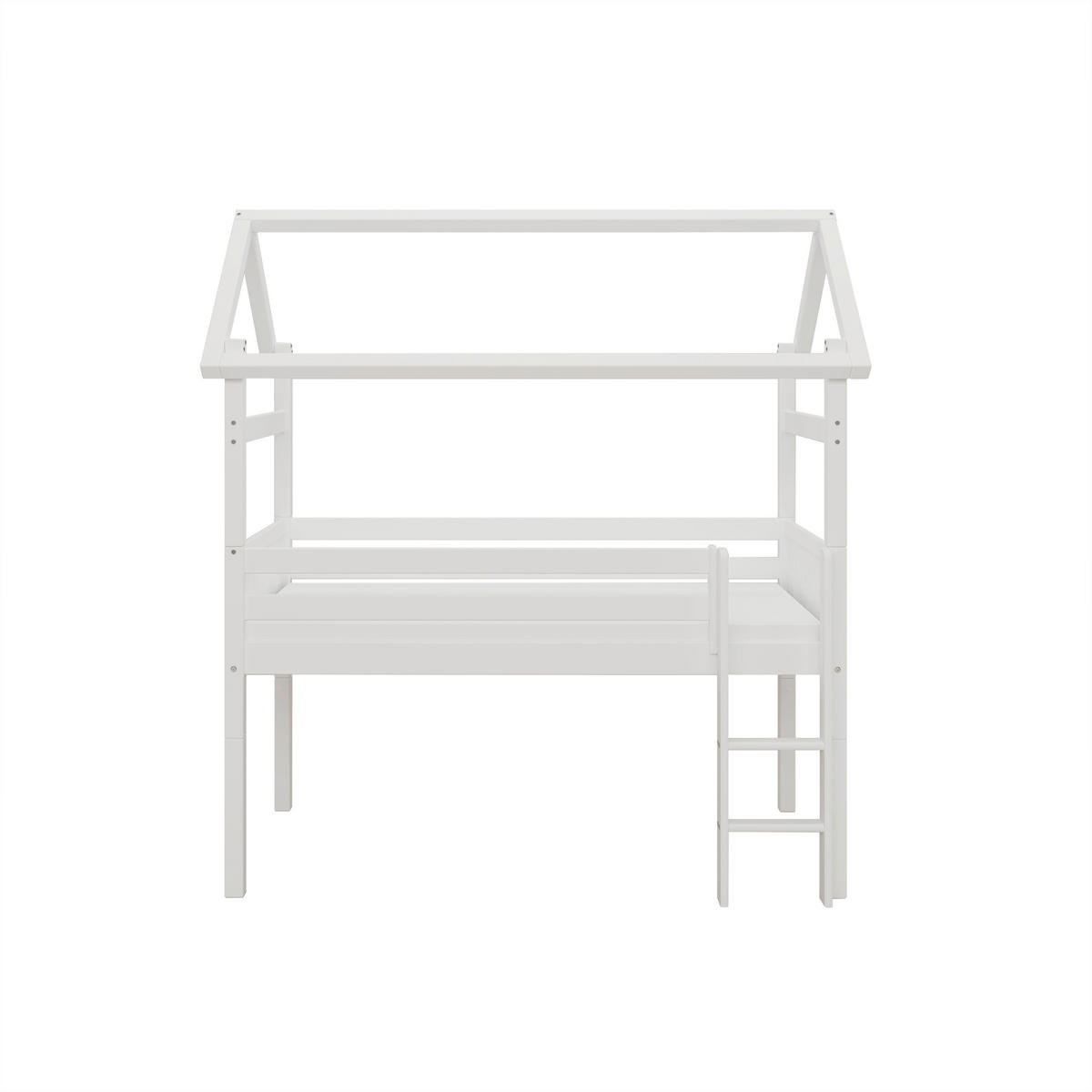 HOCHBETT 90/200 cm,  in Weiß, Leiter, Rollrost  - Weiß, MODERN, Holz (90/200cm) - Chameo