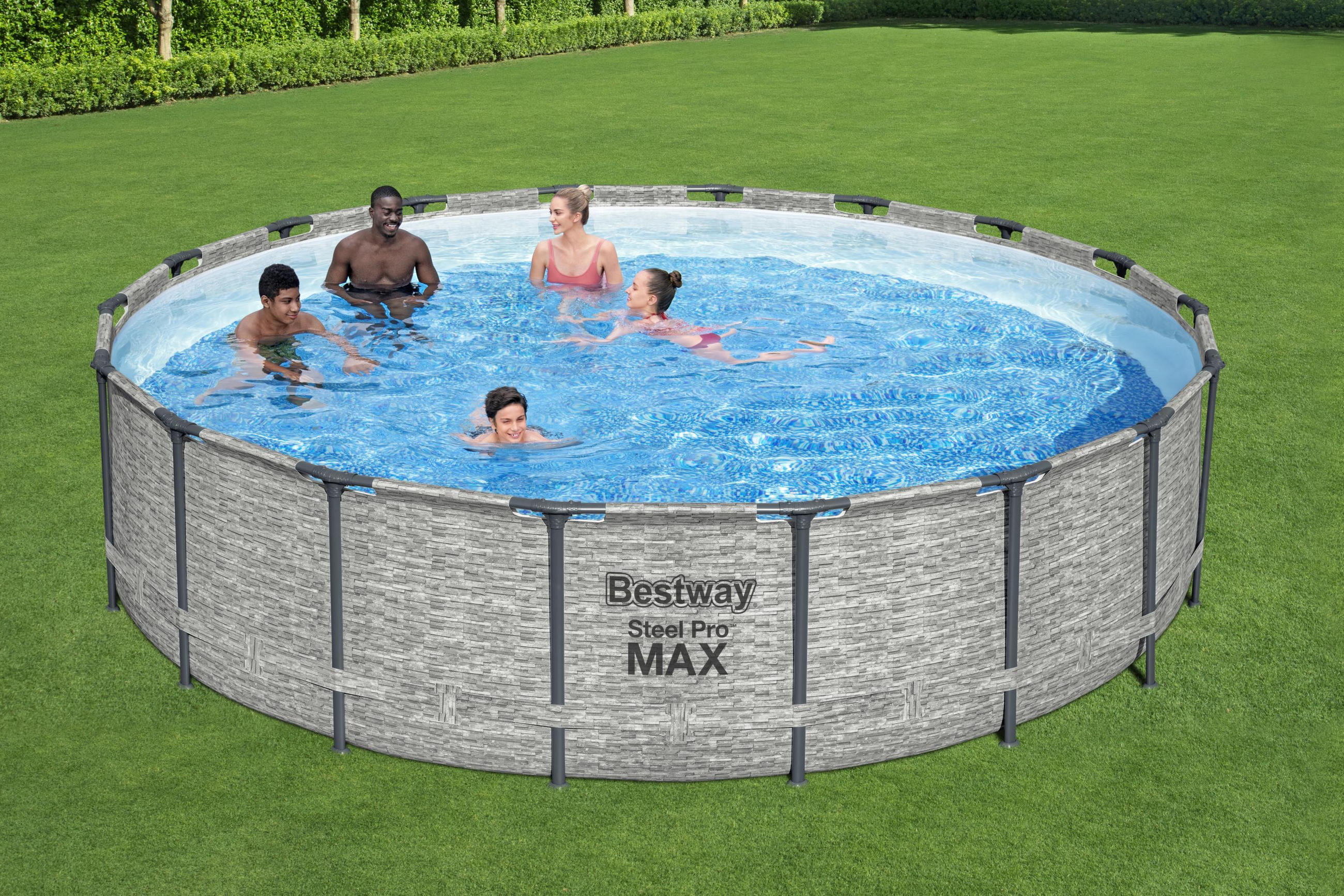 POOL 5618Y 549/122 cm  - Blau/Weiß, Basics, Kunststoff/Metall (549/122cm) - Bestway