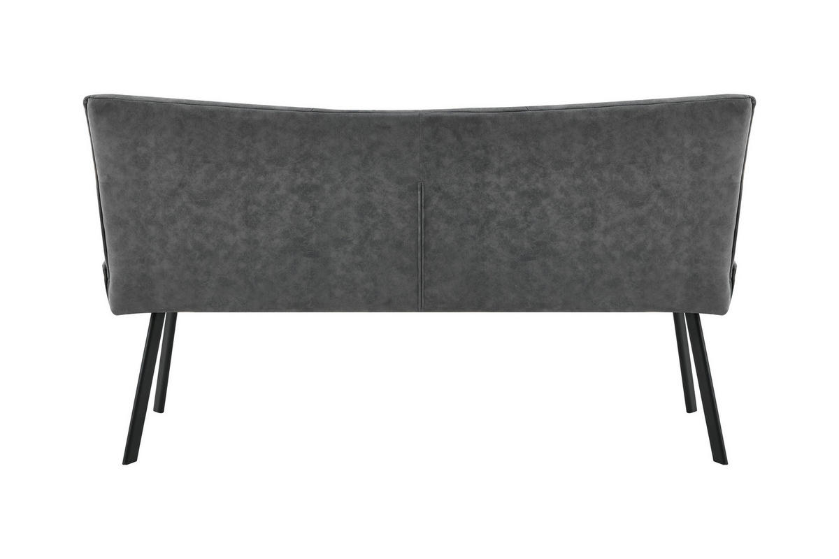 STUHL-SET  in Stahl Mikrofaser  - Anthrazit, MODERN, Textil/Metall (161/90/63cm) - MID.YOU