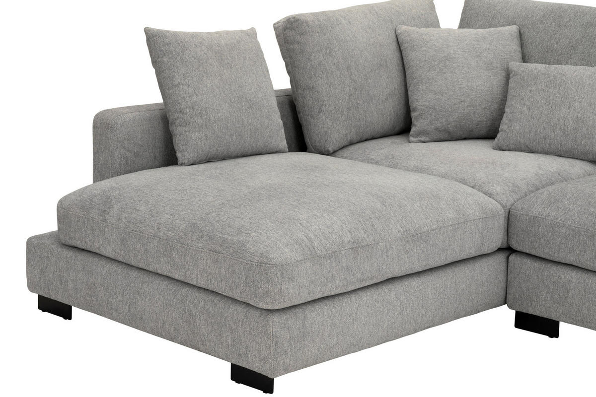 ECKSOFA Grau Webstoff  - Schwarz/Grau, Design, Textil/Metall (212/323cm) - Livetastic
