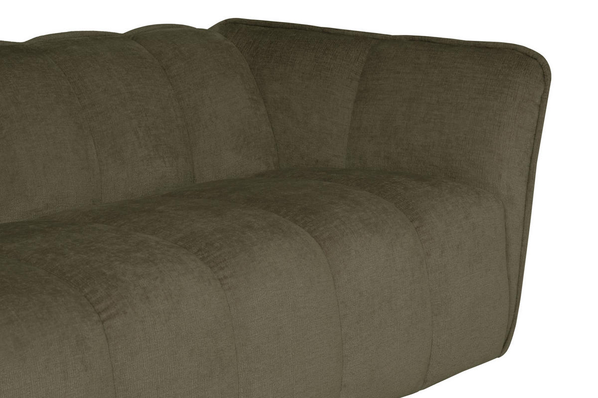 ECKSOFA LIVOLI in Chenille Grün  246/160 cm  - Schwarz/Grün, Design, Textil (246/160cm) - MID.YOU