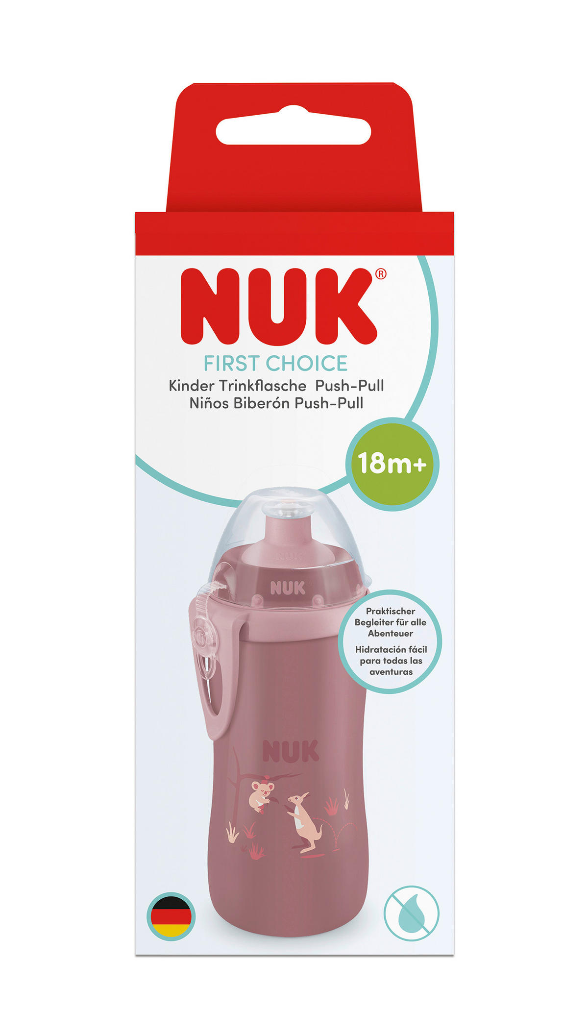 KINDERTRINKFLASCHE NUK First Choice Trinkflasche Push-Pull, Koala  - Beere, Basics, Kunststoff (300ml) - NUK