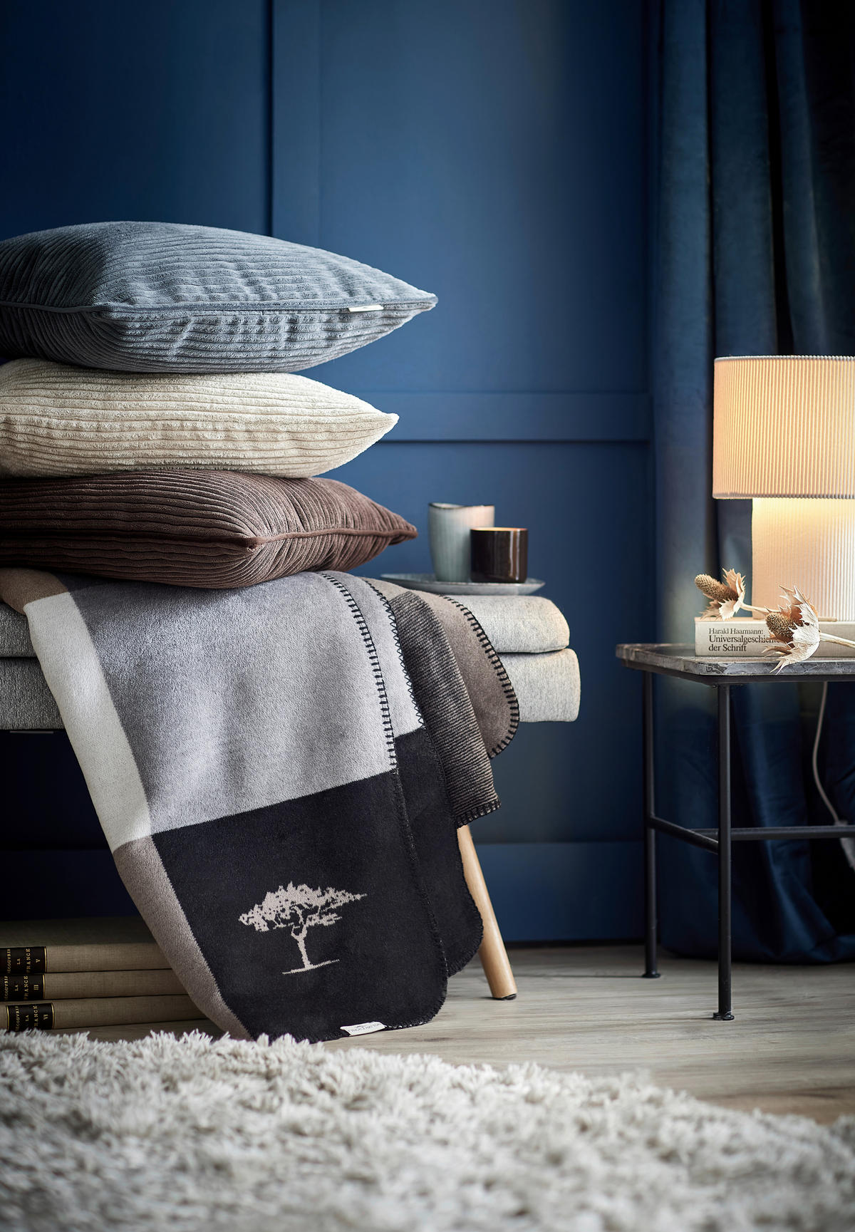 WOHNDECKE Winter 2026 210/150 cm  - Anthrazit/Hellgrau, Basics, Textil (210/150cm) - FYNCH-HATTON