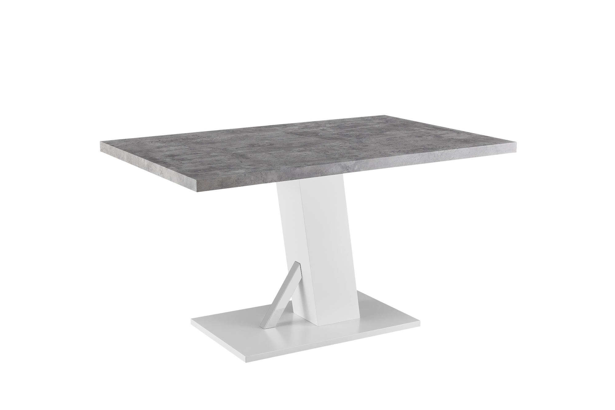 TRPEZARIJSKI STO  siva, bela, boja nerđajućeg čelika   - siva/bela, Moderno, metal/pločasti materijal (140/76/80cm)