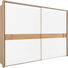 SCHWEBETÜRENSCHRANK in massiv Wildeiche Weiß, Eichefarben - Eichefarben/Weiß, KONVENTIONELL, Glas/Holz (240/223/68cm) - Novel SCHWEBETÜRENSCHRANK in massiv Wildeiche Weiß, Eichefarben - Eichefarben/Weiß, KONVENTIONELL, Glas/Holz (240/223/68cm) - Novel