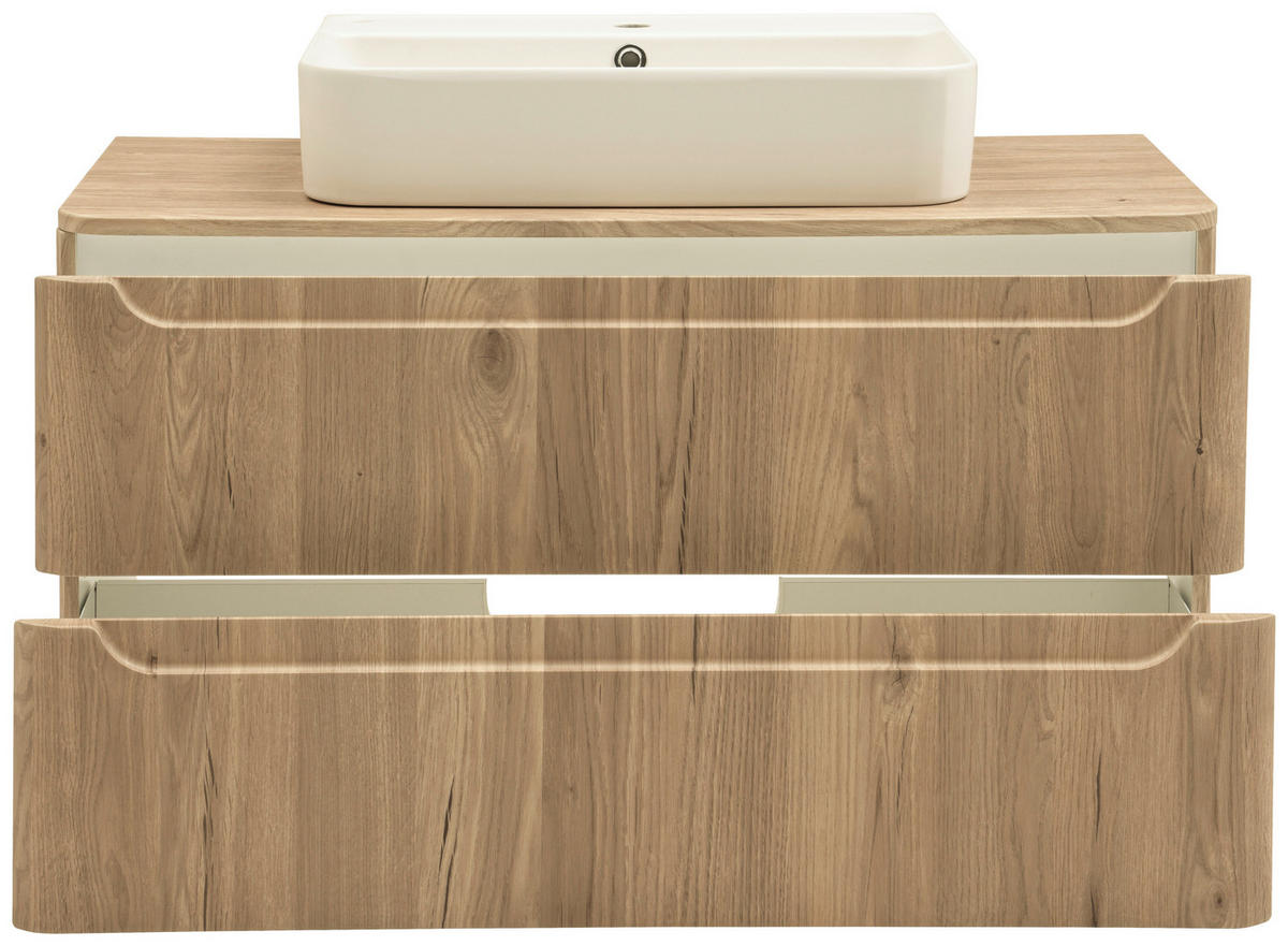 WASCHTISCHKOMBI 101 cm  - Wildeiche/Weiß, KONVENTIONELL, Keramik/Holzwerkstoff (101cm) - Held