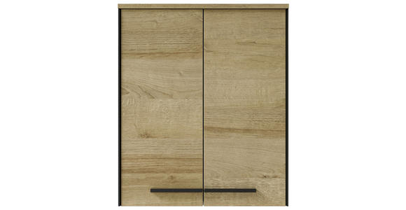 HÄNGESCHRANK 60/70/33 cm  - Eichefarben/Schwarz, Natur, Glas/Holzwerkstoff (60/70/33cm) - Xora