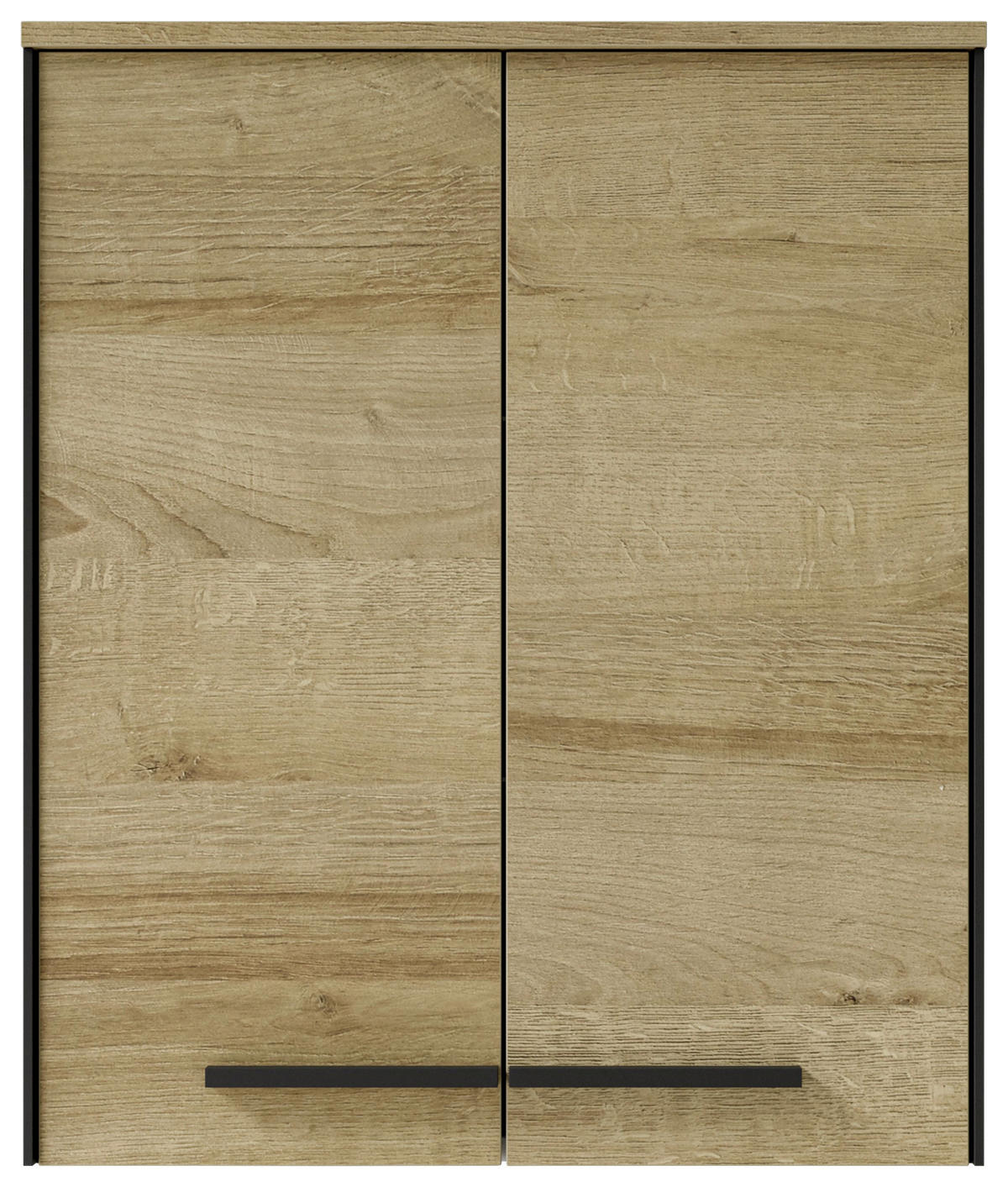 HÄNGESCHRANK 60/70/33 cm  - Eichefarben/Schwarz, Natur, Glas/Holzwerkstoff (60/70/33cm) - Xora