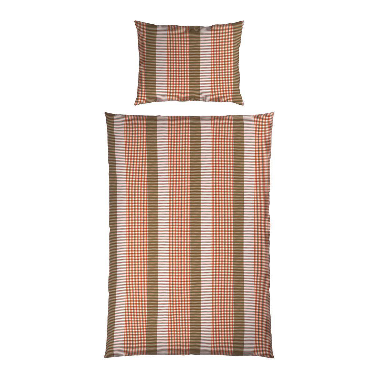POVLEČENÍ, satén, zelená, bílá, červenohnědá, 140/200 cm - bílá/zelená, Design, textil (140/200cm) - Esposa