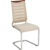SCHWINGSTUHL  in Flachgewebe, Netz  - Edelstahlfarben/Beige, Design, Holz/Textil (47/99/59cm) - Venjakob