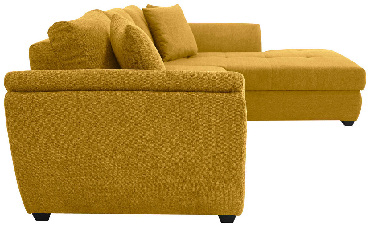 ECKSOFA in Webstoff Gelb  - Gelb/Schwarz, Design, Kunststoff/Textil (278/187cm) - Livetastic