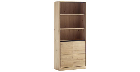 AKTENREGAL Asteiche furniert, massiv Eiche Bianco  - Eiche Bianco, KONVENTIONELL, Holz/Holzwerkstoff (86/198/40cm) - Linea Natura